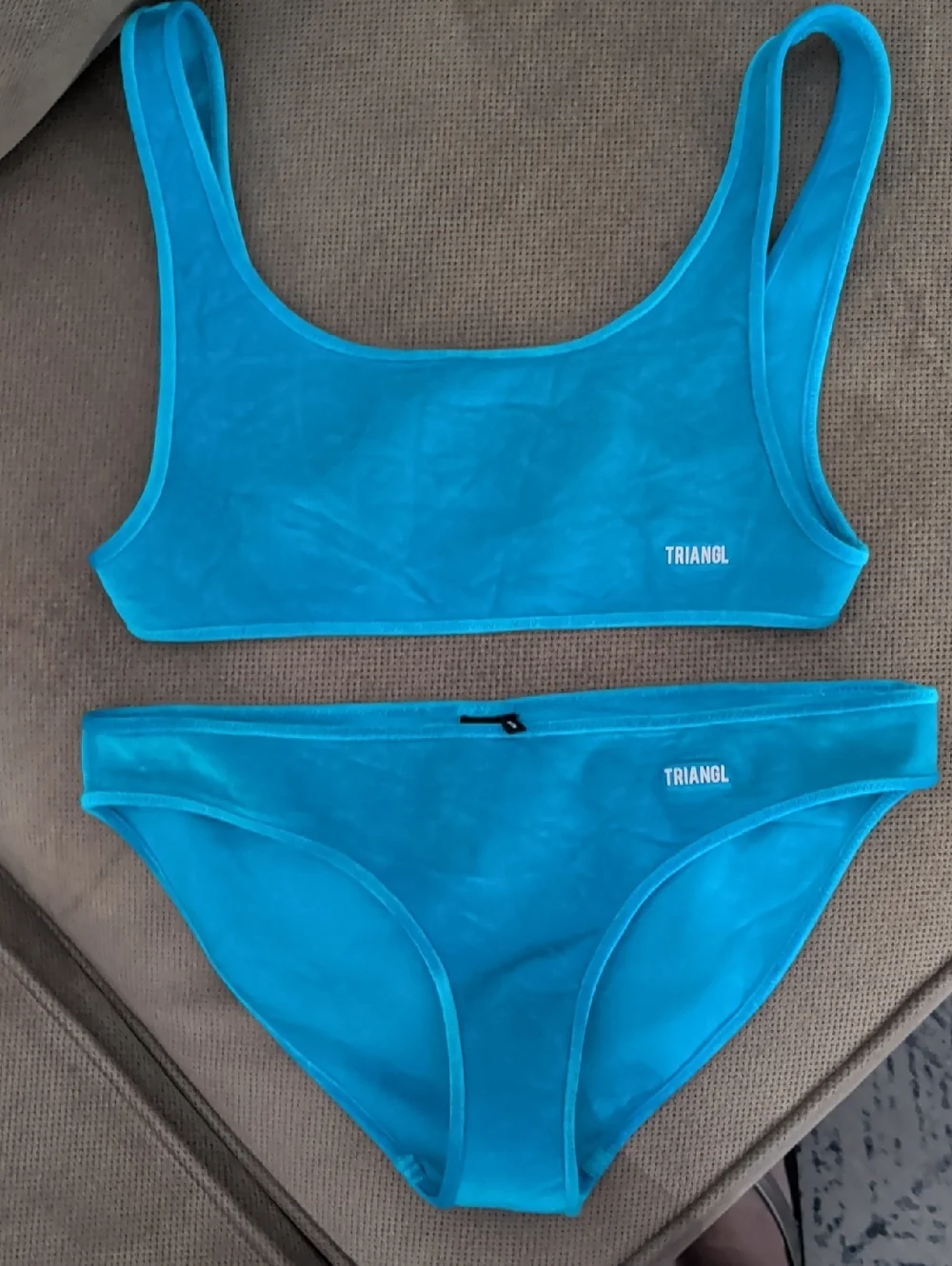 triangl swimwear S/M Bright Blue Scoop Bralette & Classic Bikini Bottom